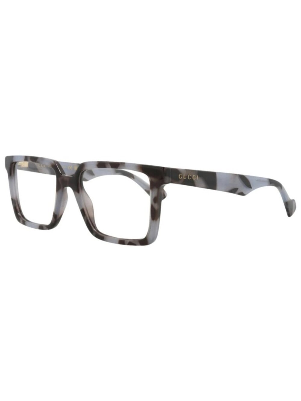 New Gucci Women's Eyeglasses Square Rectangle Injection Frame Mens Grey Grey